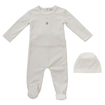 Kipp Baby White Gift Box Romper + Hat Set