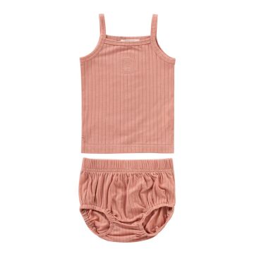 Kipp Baby Blush Embroidered Rib Tank Set