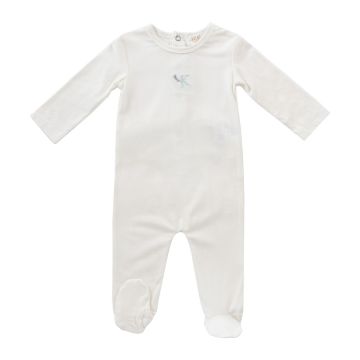 Kipp Baby Blue Metallic Embroidered Romper