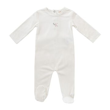 Kipp Baby Pink Metallic Embroidered Romper