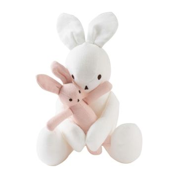 Kipp Baby Pink Pointelle Knit Hug Bunny