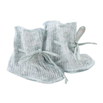 Kipp Baby Blue Slub Knit Booties