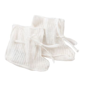 Kipp Baby White Slub Knit Booties