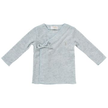 Kipp Baby Blue Slub Knit Wrap Sweater