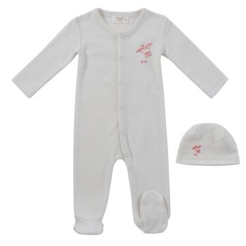 Kipp Baby Flying Feathers Terry Romper + Hat Set