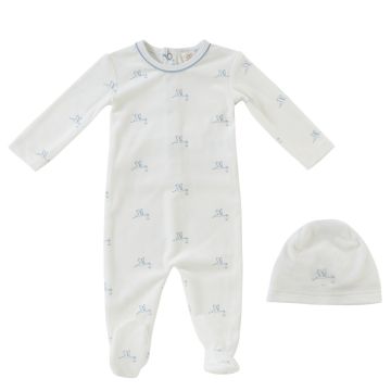 Kipp Baby Flying Feathers Pattern Romper+Hat Set