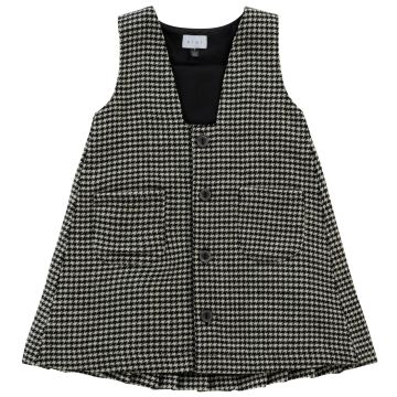 Klai Grey Pleat Houndstooth Jumper