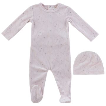 Kipp Baby Pink Flying Ribbons Romper +Hat Set