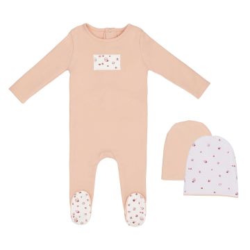 Mini Label Tea Print Footie and Hat