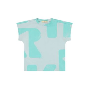 RetroKid Tess Logo All Over Boys Tee Blue Green