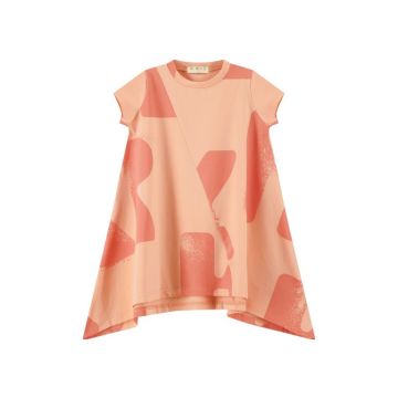 RetroKid Tess Logo All Over Full Hi Low Dress Pink Coral