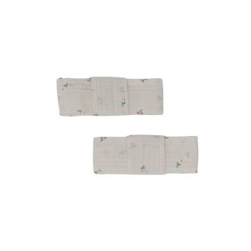 Bandeau Tiny Floral Linen Mini Bow Clip Set