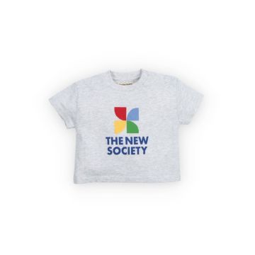 The New Society TNS Logo Baby T-Shirt Light Grey Melange