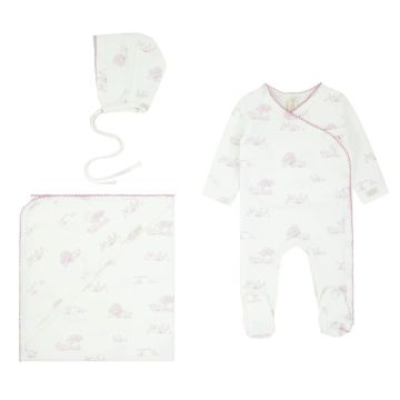 Daisy Toile All Print Kimono 3 pc Set