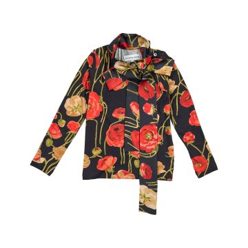 Christina Rhode Black Floral Top 4411-123