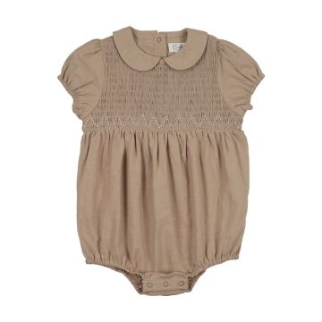 Bopop Sand Smocked Romper