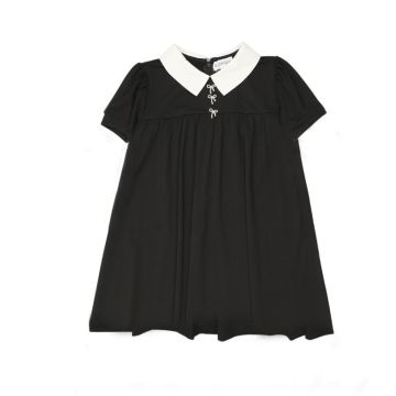 Bopop White Collar Diamond Bows Short Maxi