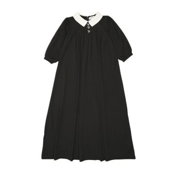 Bopop White Collar Diamond Bows Long Maxi