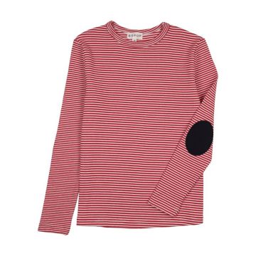 Bopop Pinstripe Patch Girls Tee Shirts