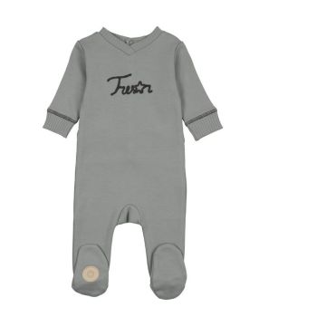 Mon Tresor Tresor Stitch Boys Footie Stone Blue