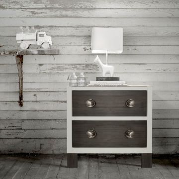 Milk Street Baby True 2 Drawer Nightstand - Mud with Snow 