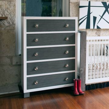 Milk Street Baby True 5 Drawer Dresser - Mud with Snow 