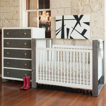 Milk Street Baby True Traditional Crib - Mud with Snow 