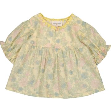 Louis Louise TUNIC POONI COTTON VEIL INDIAN FLOWER LIGHT YELLOW