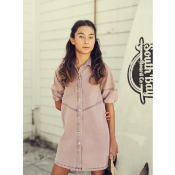 Teela Colored Denim Dress Purple