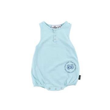 Loud Apparel Family Romper Cyan Blue