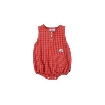Loud Apparel Jackie Red Check Romper