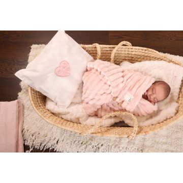 Ritz Stripy Fur Two Sided Light Pink/white