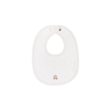 Ely's and Co Organic Embroidered Cherry Pointelle Collection- Girls cream - Bib