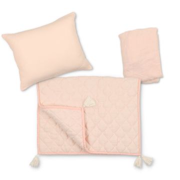 Manilla Soft Pink Muslin 3 Piece Bassinet/Cradle Set