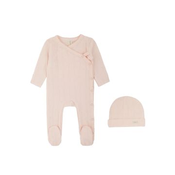Daisy Pointelle Heart Footie+Beanie