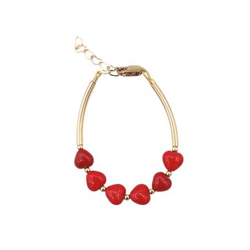 Lil Charms Gold With Red Hearts