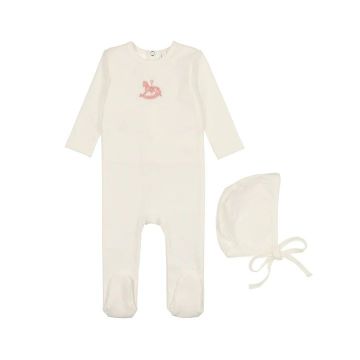 Bonette Rocking Horse Embroidered 2 pc Set