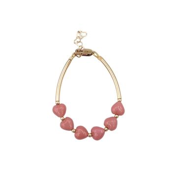Lil Charms Gold With Pink Hearts