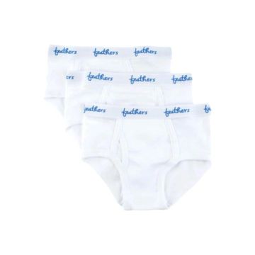 Feathers Boys Solid White Briefs