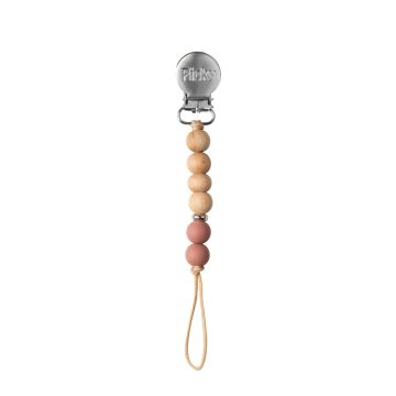 Picky Baby Silicone and Wood Simple Pacifier Clip Soft Mauve