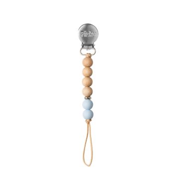 Picky Baby Silicone and Wood Simple Pacifier Clip Beautiful Blue