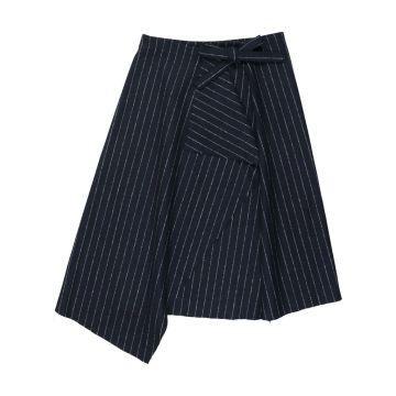 Urban Edge Pinstriped Wrap Skirt