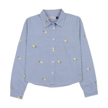 Urban edge Embroidered Pinstripe Shirt Lemons