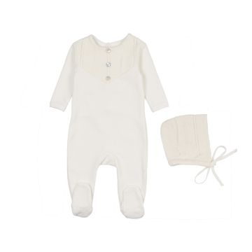 Mon Tresor V-Knit Henley Footie/Hat Set 