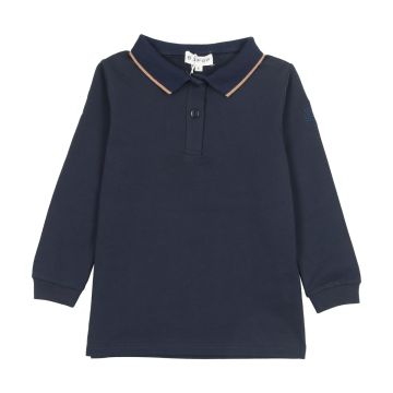 Bopop LS Polo Black with Orange Stripe