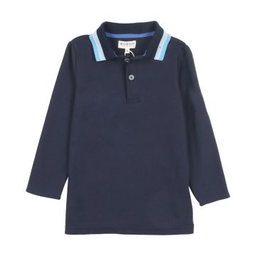 Bopop LS Polo Navy Blue Stripes 