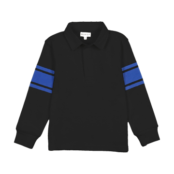 Bopop LS Polo Black with Blue Stripe