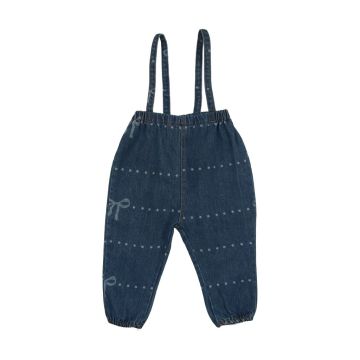 Bopop Denim Bow Overalls Girls