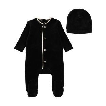 Bee & Dee Velour Footie with Beanie