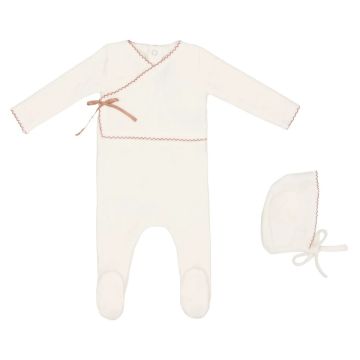 Mini Label Classic Velour Kimono Footie and Hat